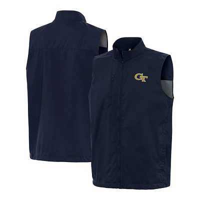 Men's Antigua Navy Georgia Tech Yellow Jackets Brisk Full-Zip Vest