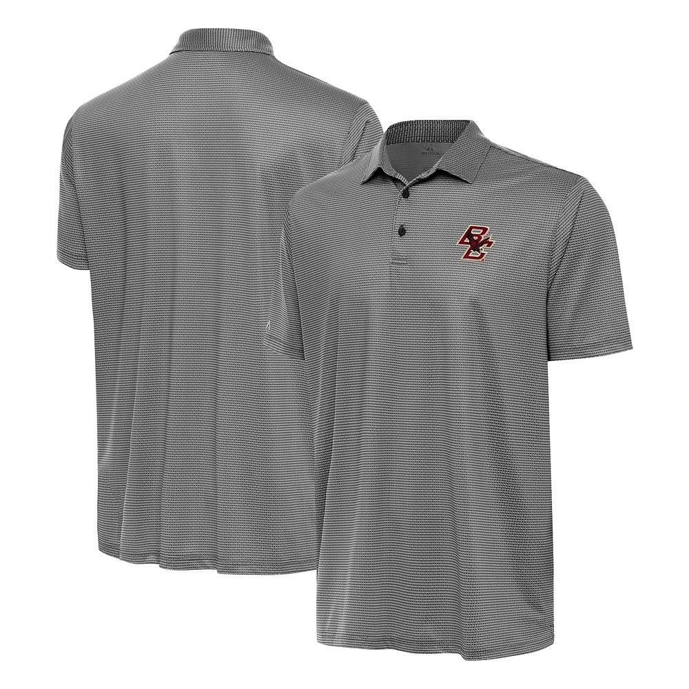 Men's Antigua Gray/Black Boston College Eagles Rings Polo