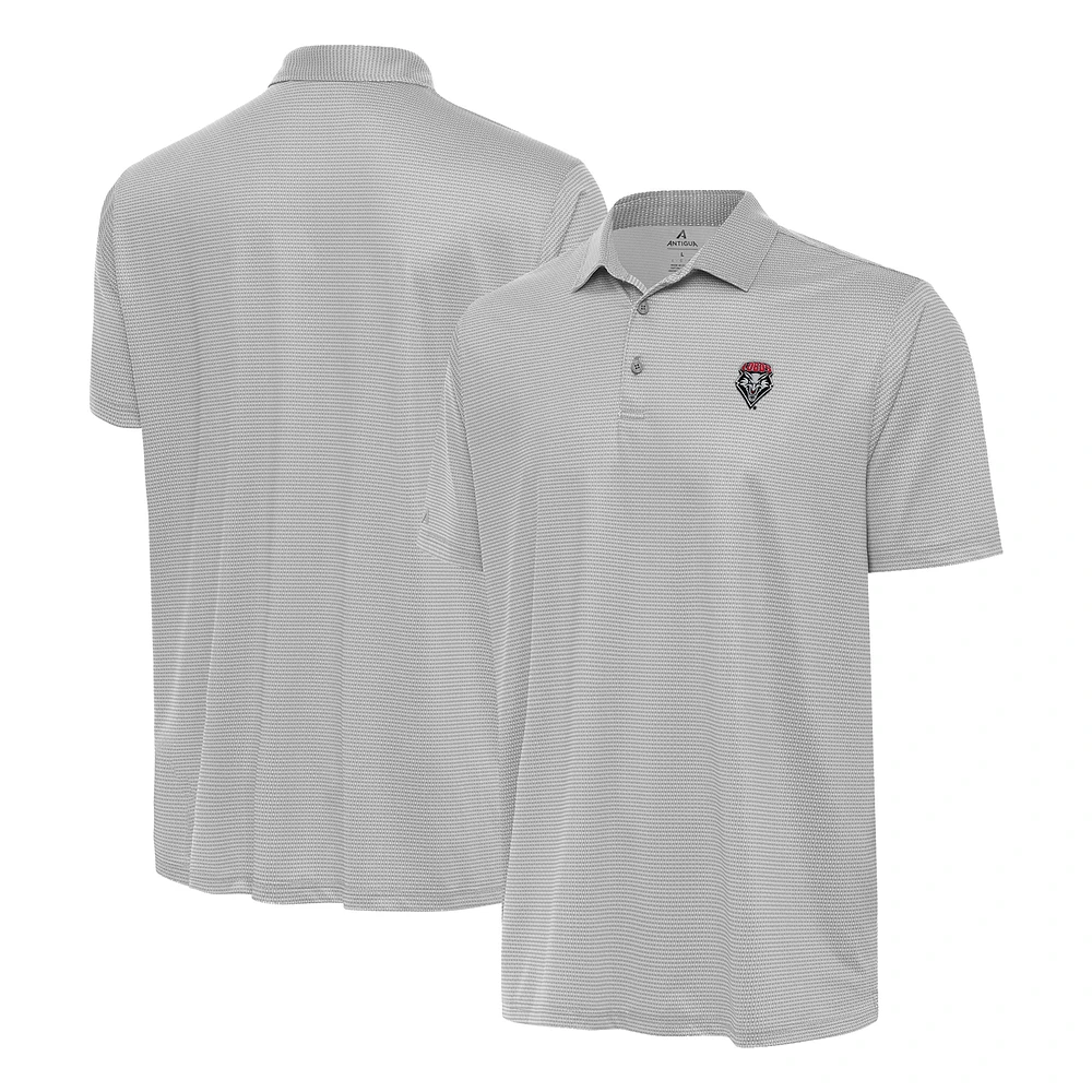 Men's Antigua White/Gray New Mexico Lobos Rings Polo