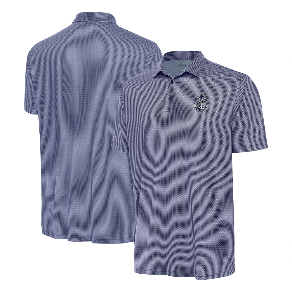 Men's Antigua White Navy Midshipmen Rings Polo