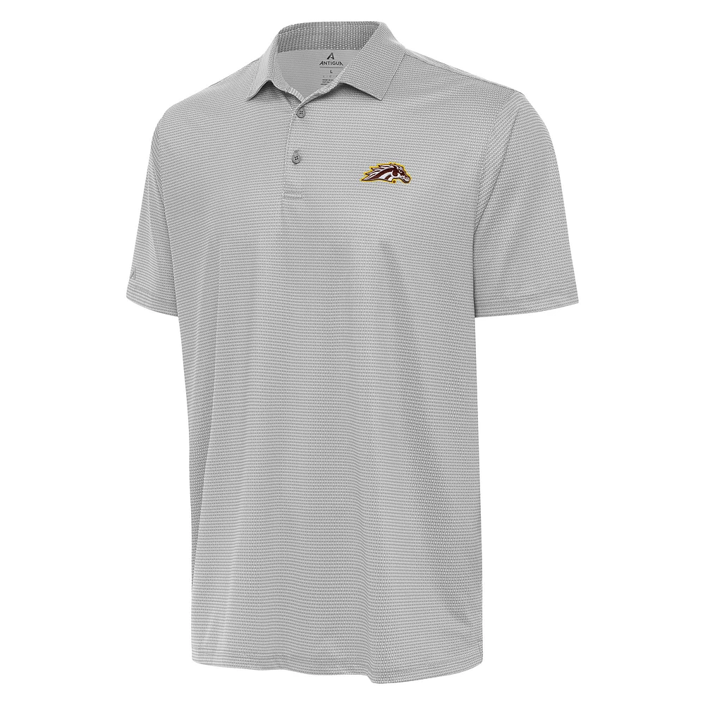 Men's Antigua White/Gray Western Michigan Broncos Rings Polo