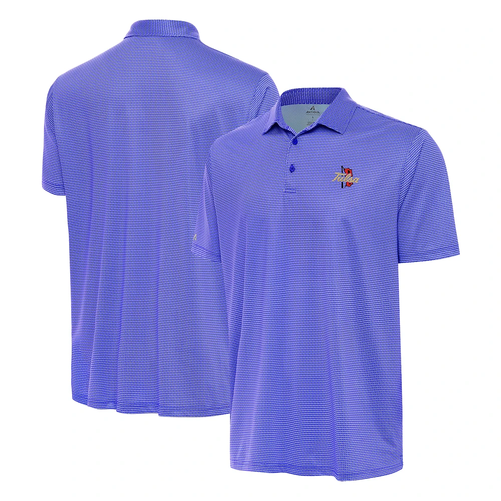 Men's Antigua White/Royal Tulsa Golden Hurricane Rings Polo