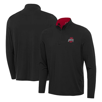 Men's Antigua Black Ohio State Buckeyes Content Quarter-Zip Top