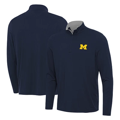 Men's Antigua Navy Michigan Wolverines Content Quarter-Zip Pullover Top