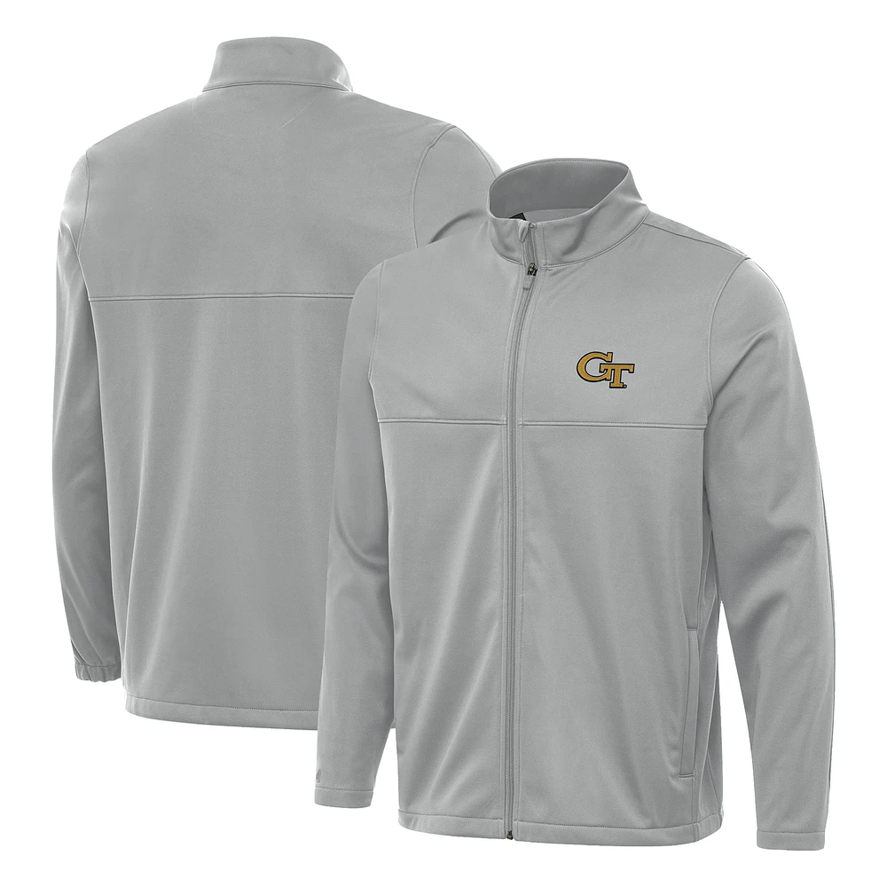 Men's Antigua Georgia Tech Yellow Jackets Links 2 Full-Zip Golf Jacket