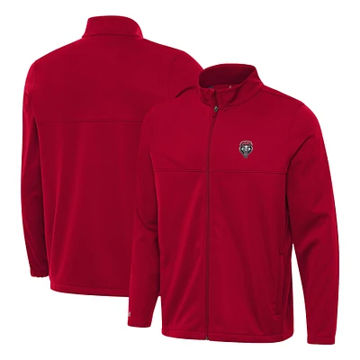 Men's Antigua Cherry New Mexico Lobos Links 2 Full-Zip Golf Jacket