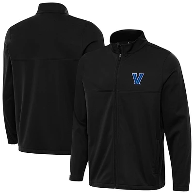 Men's Antigua Black Villanova Wildcats Links 2 Full-Zip Golf Jacket