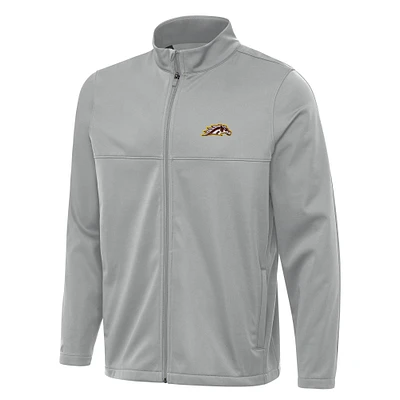Men's Antigua Gray Western Michigan Broncos Links 2 Full-Zip Golf Jacket