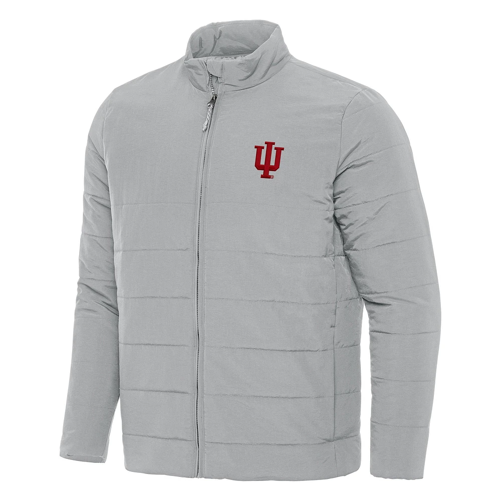 Men's Antigua Gray Indiana Hoosiers Swelter Full-Zip Jacket