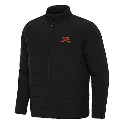 Men's Antigua Black Minnesota Golden Gophers Swelter Full-Zip Jacket