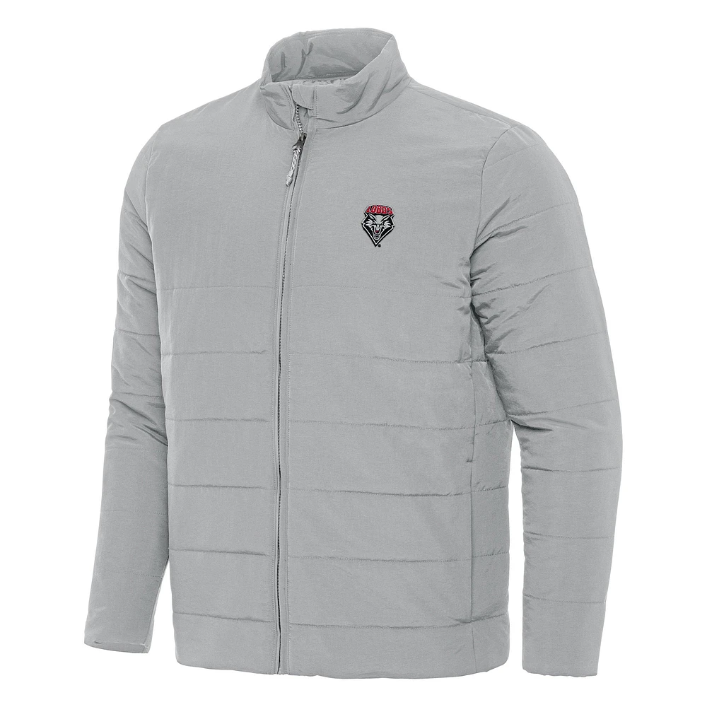 Men's Antigua Gray New Mexico Lobos Swelter Full-Zip Jacket