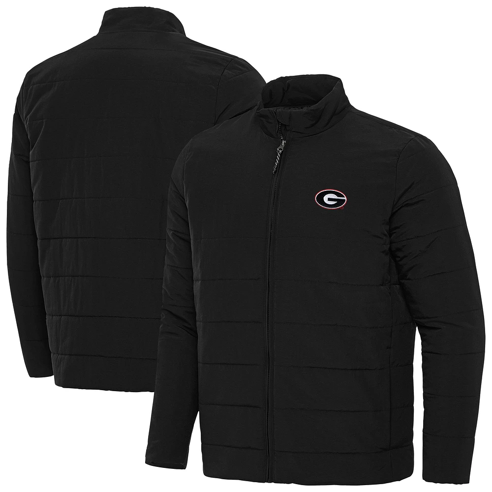 Men's Antigua Black Georgia Bulldogs Swelter Full-Zip Jacket