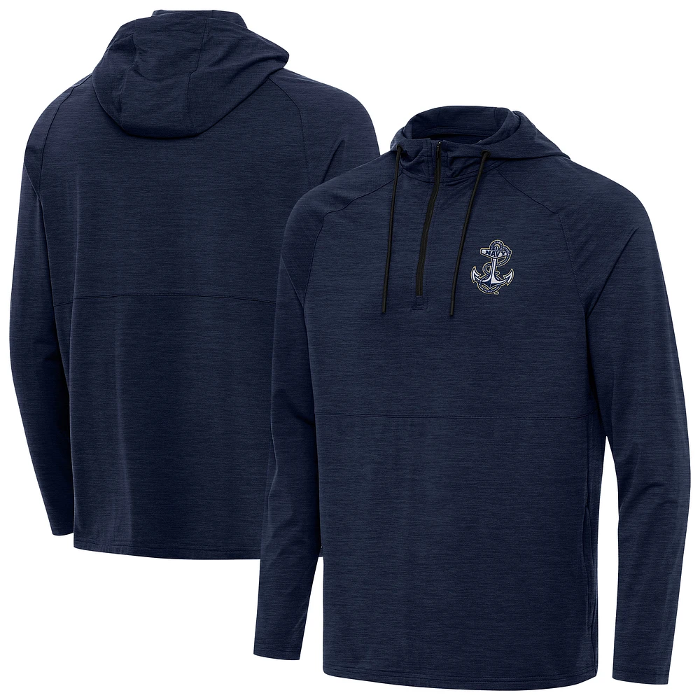 Men's Antigua Heather Navy Midshipmen