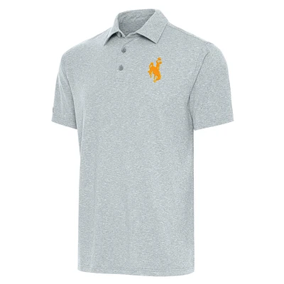 Men's Antigua Heather Gray Wyoming Cowboys Big & Tall Par 3 Polo