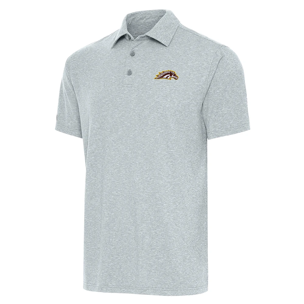 Men's Antigua Heather Gray Western Michigan Broncos Big & Tall Par 3 Polo
