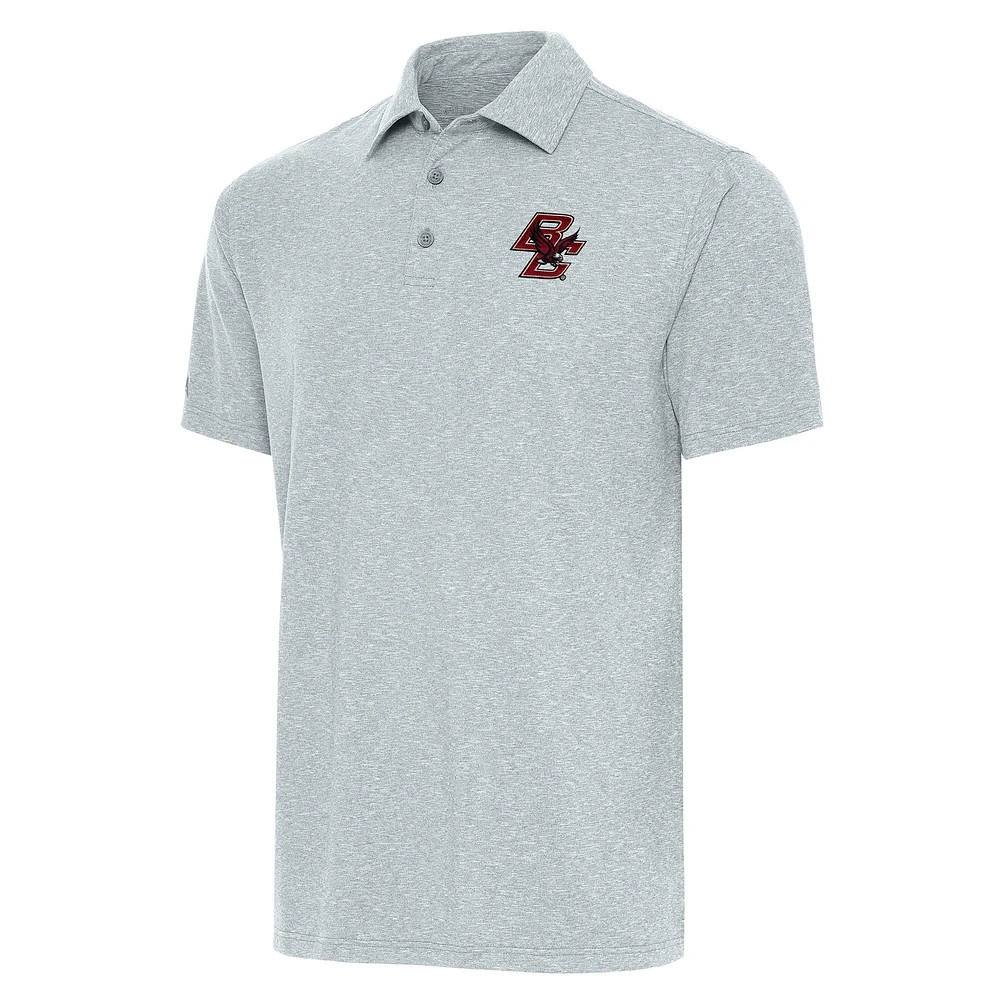 Men's Antigua Heather Gray Boston College Eagles Big & Tall Par 3 Polo