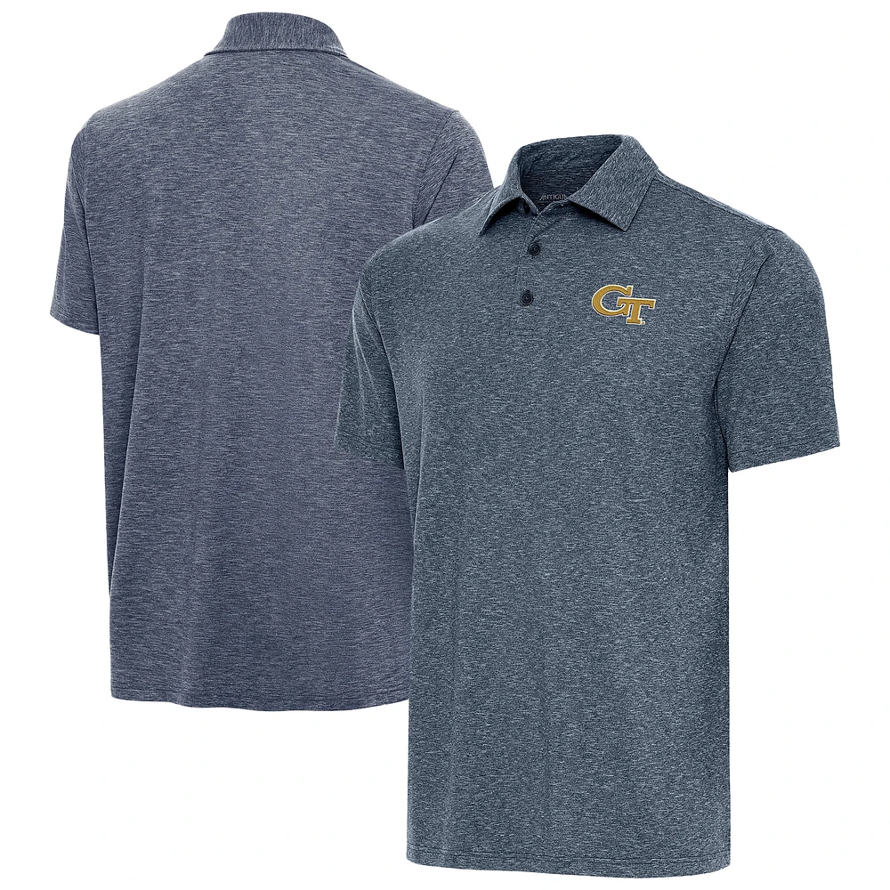 Men's Antigua Heather Navy Georgia Tech Yellow Jackets Big & Tall Par 3 Polo