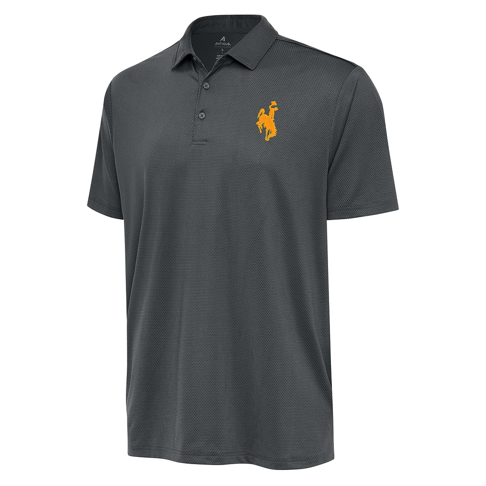 Men's Antigua Pewter Wyoming Cowboys Big & Tall Ellipse Polo