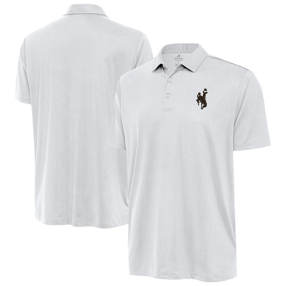 Men's Antigua White Wyoming Cowboys Big & Tall Ellipse Polo