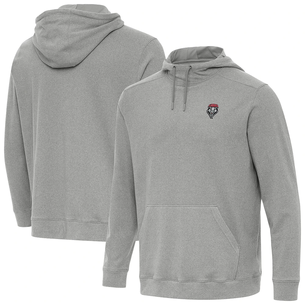 Men's Antigua Heather New Mexico Lobos Cloud Pullover Hoodie