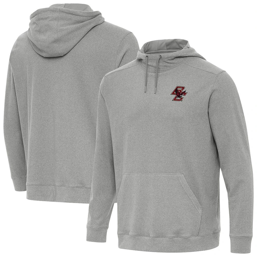 Men's Antigua Heather Gray Boston College Eagles Cloud Pullover Hoodie