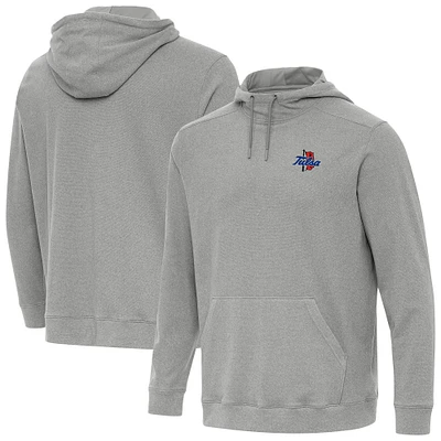 Men's Antigua Heather Gray Tulsa Golden Hurricane Cloud Pullover Hoodie