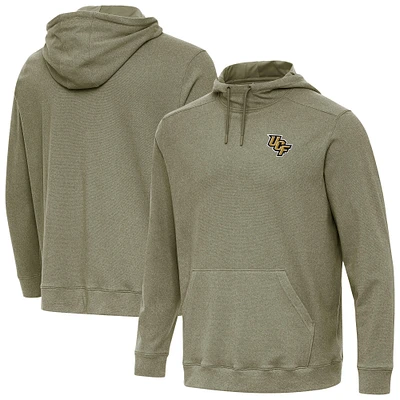 Men's Antigua Heather Olive UCF Knights Cloud Pullover Hoodie