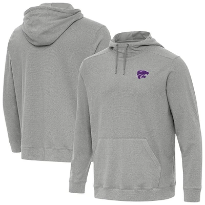 Men's Antigua Heather Kansas State Wildcats Cloud Pullover Hoodie