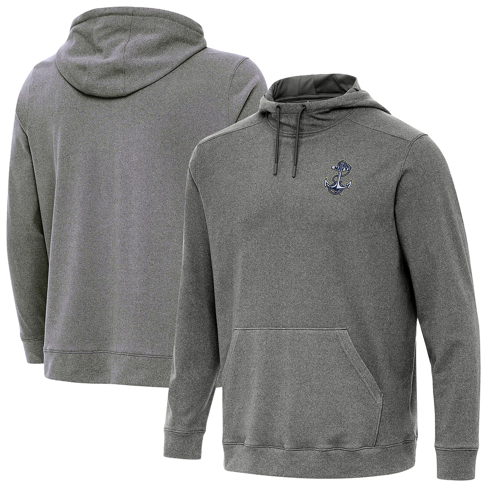 Men's Antigua Charcoal Navy Midshipmen Cloud Pullover Hoodie