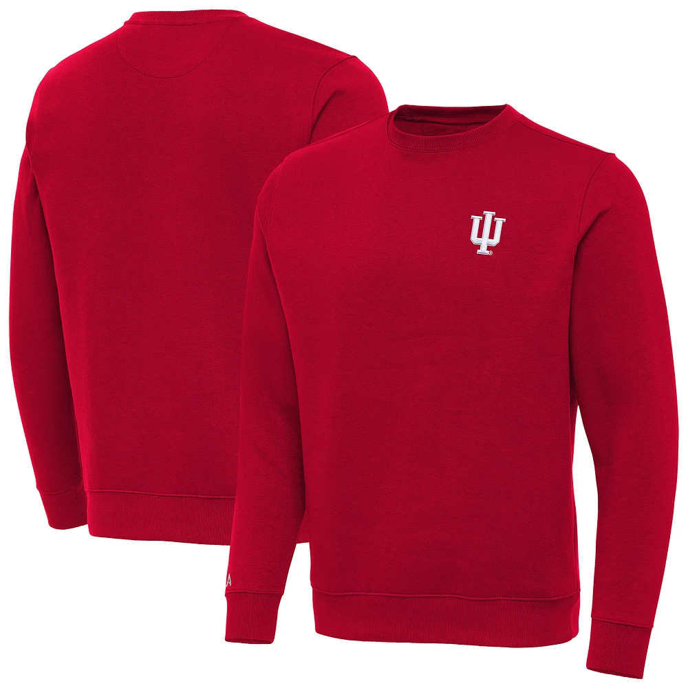 Men's Antigua Crimson Indiana Hoosiers Big & Tall Victory Crew Neck Pullover Sweatshirt