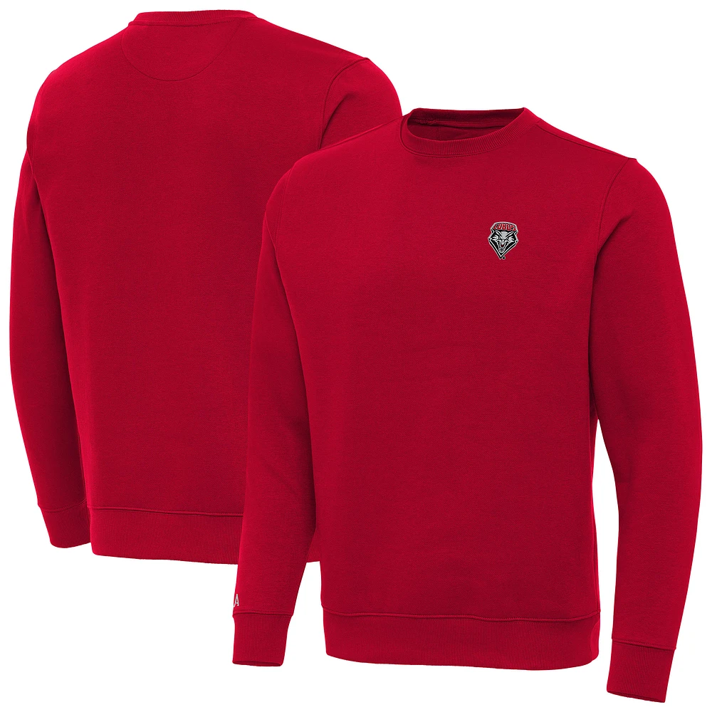 Men's Antigua Cherry New Mexico Lobos Big & Tall Victory Crew Neck Pullover Sweatshirt