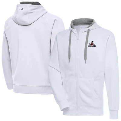 Men's Antigua White New Mexico State Aggies Big & Tall Victory Full-Zip Hoodie