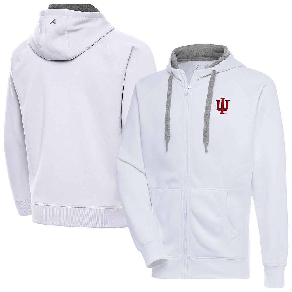Men's Antigua Indiana Hoosiers Big & Tall Victory Full-Zip Hoodie