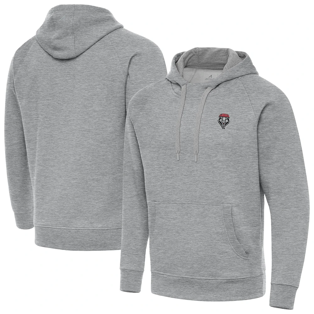Men's Antigua Heather Gray New Mexico Lobos Big & Tall Victory Pullover Hoodie
