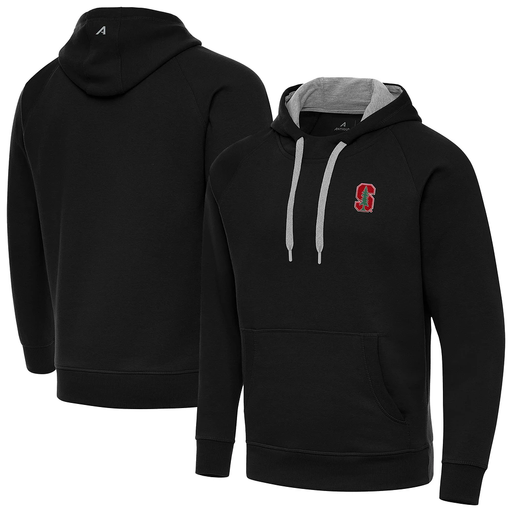 Men's Antigua Black Stanford Cardinal Big & Tall Victory Pullover Hoodie