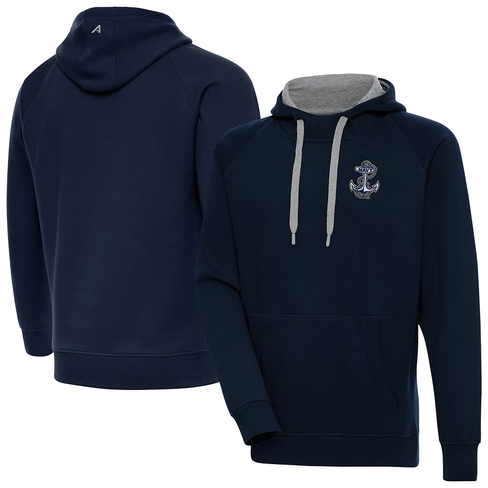 Men's Antigua Navy Navy Midshipmen Big & Tall Victory Pullover Hoodie