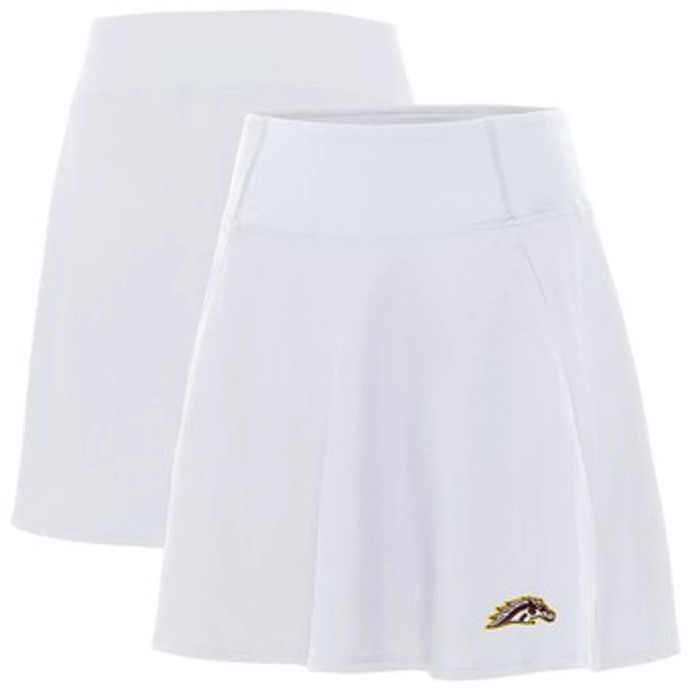 Women's Antigua White Western Michigan Broncos Chip Skort