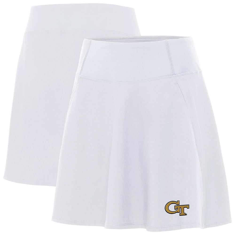 Women's Antigua White Georgia Tech Yellow Jackets Chip Skort