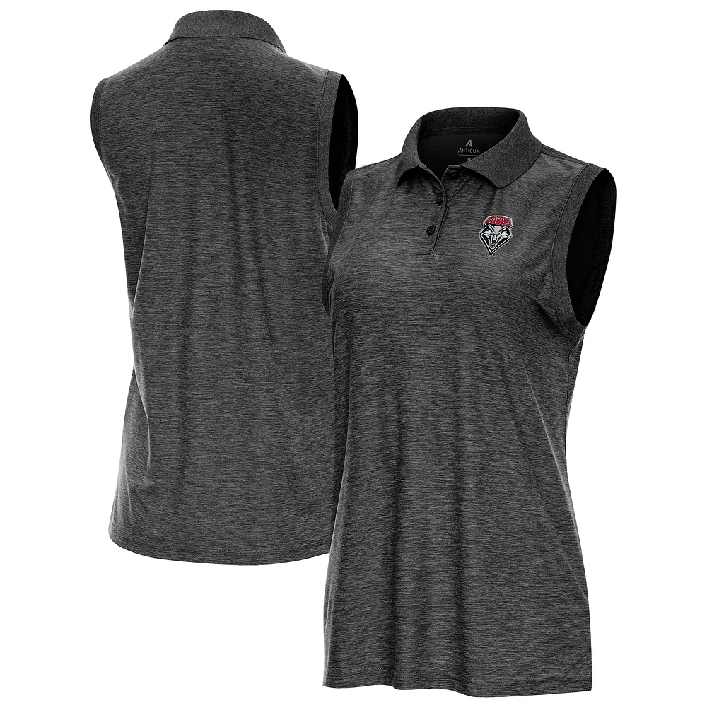 Women's Antigua Heather New Mexico Lobos Recap Sleeveless Polo