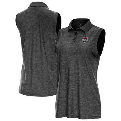 Women's Antigua Heather New Mexico Lobos Recap Sleeveless Polo