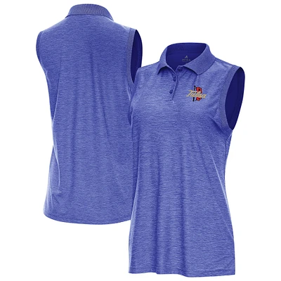 Women's Antigua Heather Royal Tulsa Golden Hurricane Recap Sleeveless Polo
