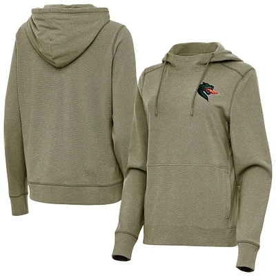 Women's Antigua Heather Olive UAB Blazers Justice Pullover Hoodie