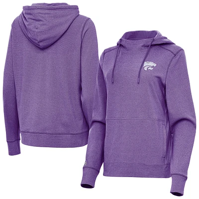Women's Antigua Heather Kansas State Wildcats Justice Pullover Hoodie