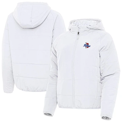Women's Antigua Tulsa Golden Hurricane Universe Full-Zip Hooded Puffer Jacket