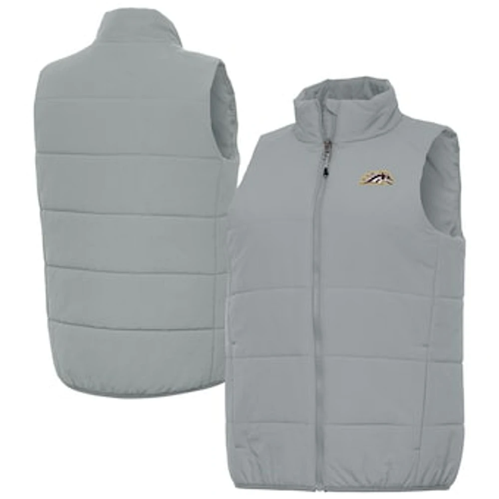 Women's Antigua Gray Western Michigan Broncos Experience Full-Zip Puffer Vest