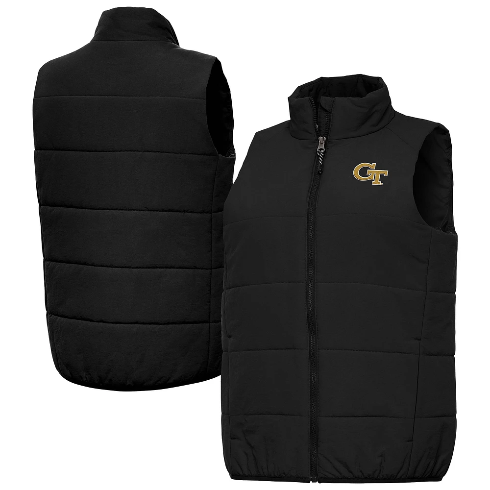 Women's Antigua Black Georgia Tech Yellow Jackets Experience Full-Zip Vest