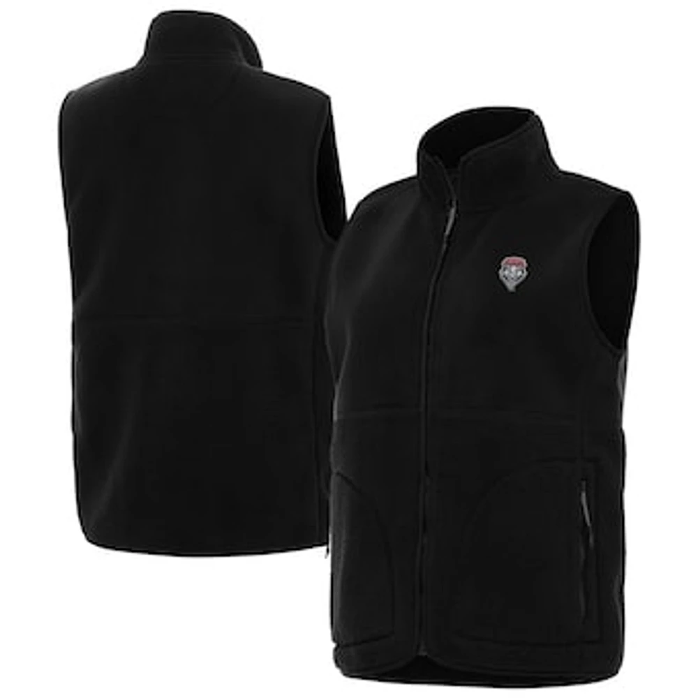 Women's Antigua Black New Mexico Lobos Nostalgic Full-Zip Vest