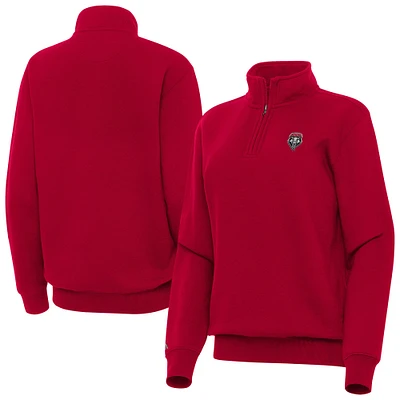 Women's Antigua Cherry New Mexico Lobos Victory Quarter-Zip Top