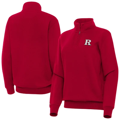 Women's Antigua Rutgers Scarlet Knights Victory Quarter-Zip Sweatshirt