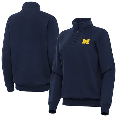 Women's Antigua Navy Michigan Wolverines Victory Quarter-Zip Top